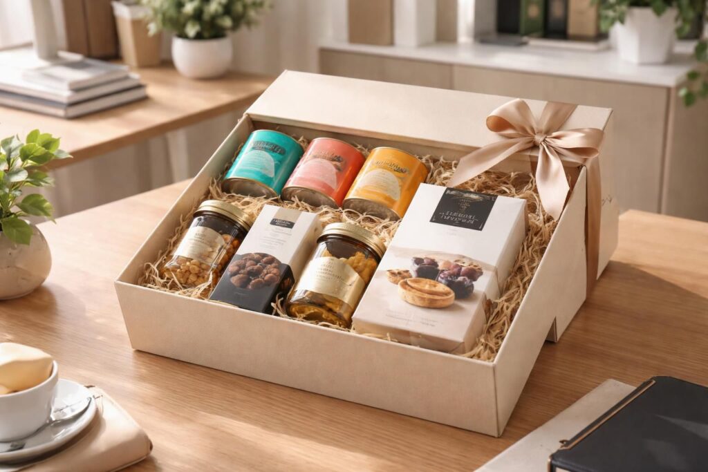 Coffrets cadeaux pour collaborateurs avec Kusmi Tea, Monoprix Gourmet et Box Cadeau Pro